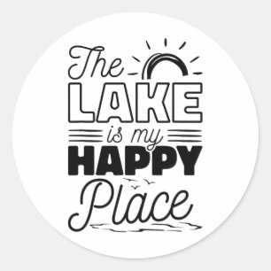 The Lake Is My Happy Place Classic Round Sticker