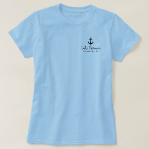 The Lake is my Happy Place custom lake name T-Shirt