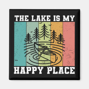 The lake is my Happy Place Distressed Vintage Lake Magnet