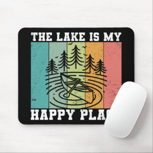 The lake is my Happy Place Distressed Vintage Lake Mouse Mat