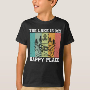 The lake is my Happy Place Distressed Vintage Lake T-Shirt