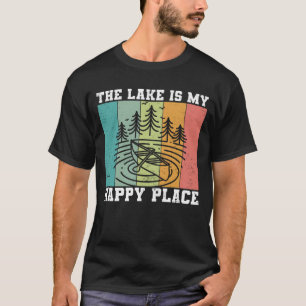 The lake is my Happy Place Distressed Vintage Lake T-Shirt