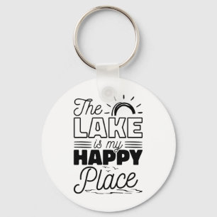 The Lake Is My Happy Place Key Ring