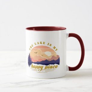 The Lake Is My Happy Place Two-Tone Ceramic Mug