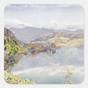 The Lake of Lucerne, Mount Pilatus in the Distance Square Sticker