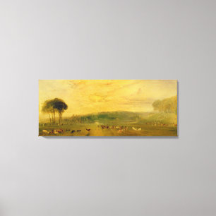 The Lake, Petworth: Sunset, Fighting Bucks Canvas Print