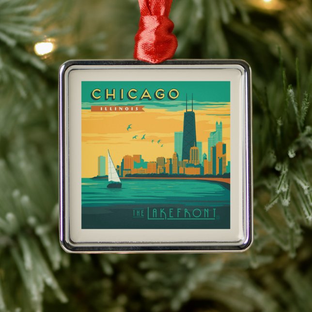 The Lakefront | Chicago, Illinois Metal Tree Decoration (Tree)