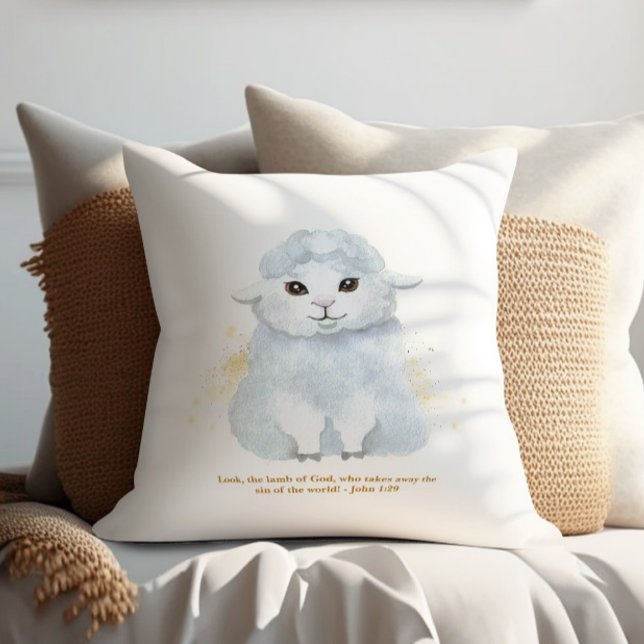 The Lamb Of God Illustration Baby Kids' Nursery Cushion (Creator Uploaded)