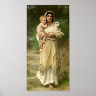 The Lambs by William Bouguereau Poster