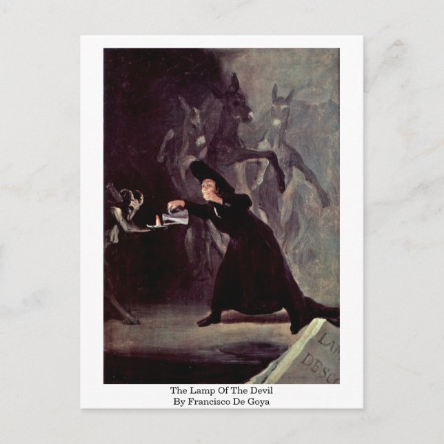 The Lamp Of The Devil By Francisco De Goya Postcard (Front)