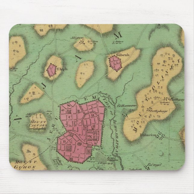 The Land Of Moriah Or Jerusalem Mouse Mat (Front)