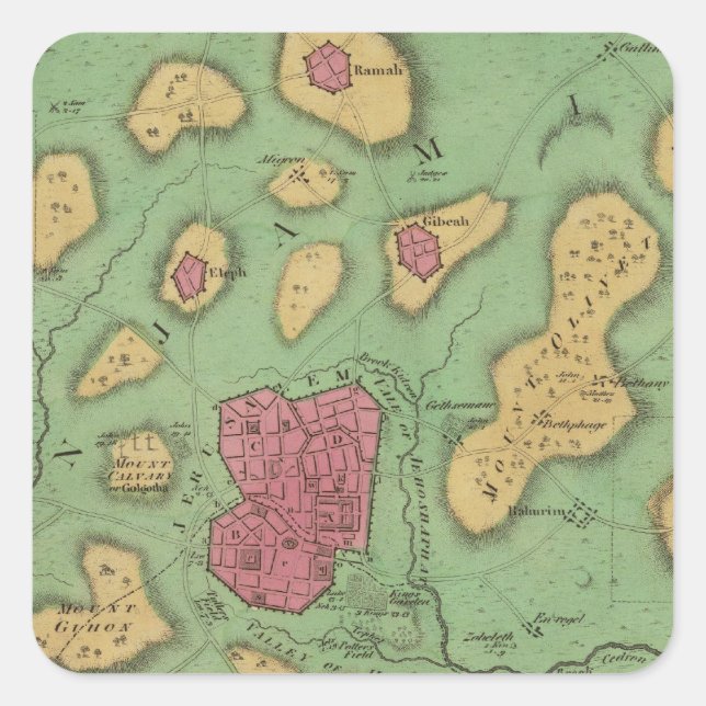 The Land Of Moriah Or Jerusalem Square Sticker (Front)