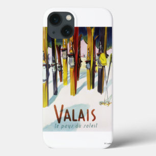 The Land of Sunshine - Skis Standing in Snow iPhone 13 Case
