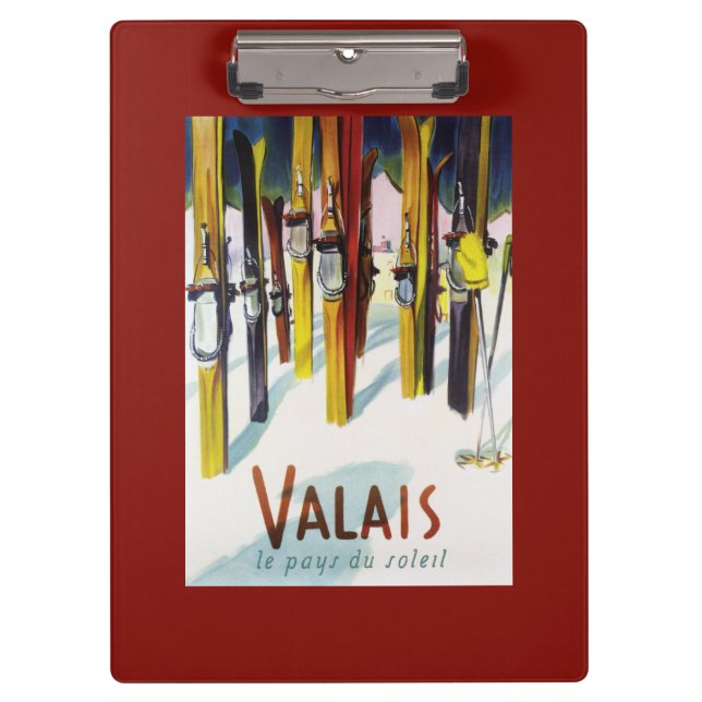 The Land of Sunshine - Skis Standing in Snow Clipboard (Front)