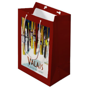 The Land of Sunshine - Skis Standing in Snow Medium Gift Bag