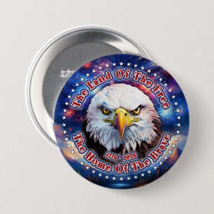 The Land Of The Free Home Brown Eagle Fireworks M 7.5 Cm Round Badge