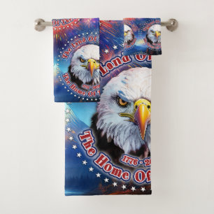 The Land Of The Free Home Brown Eagle Fireworks M Bath Towel Set