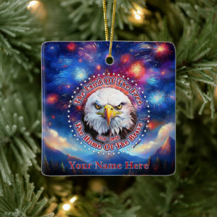 The Land Of The Free Home Brown Eagle Fireworks M Ceramic Ornament