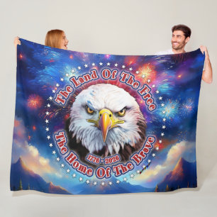 The Land Of The Free Home Brown Eagle Fireworks M Fleece Blanket