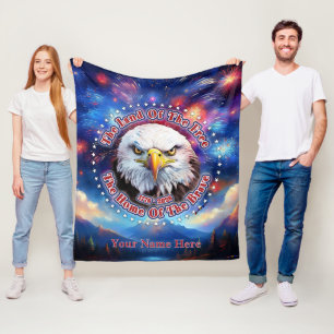 The Land Of The Free Home Brown Eagle Fireworks M Fleece Blanket