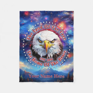 The Land Of The Free Home Brown Eagle Fireworks M Fleece Blanket