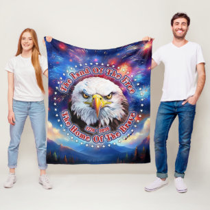 The Land Of The Free Home Brown Eagle Fireworks M Fleece Blanket