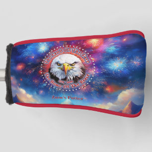 The Land Of The Free Home Brown Eagle Fireworks M Golf Head Cover