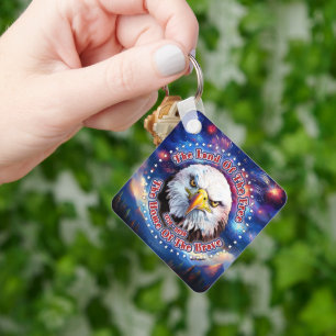 The Land Of The Free Home Brown Eagle Fireworks M Key Ring