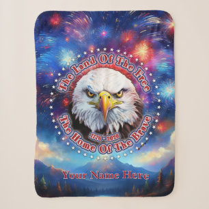 The Land Of The Free Home Brown Eagle Fireworks M Sherpa Blanket