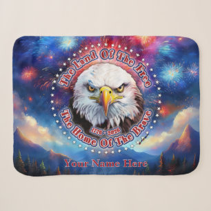 The Land Of The Free Home Brown Eagle Fireworks M Sherpa Blanket