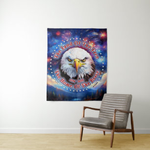 The Land Of The Free Home Brown Eagle Fireworks M Tapestry