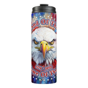 The Land Of The Free The Home Of Red Eagle Firewor Thermal Tumbler
