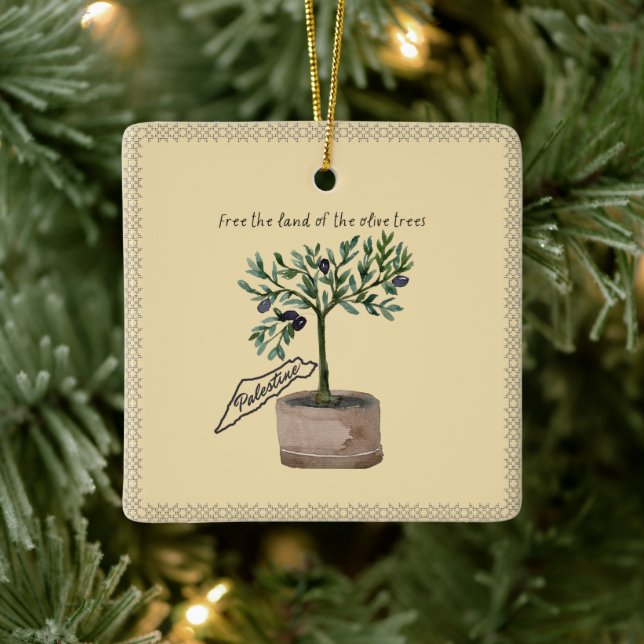 The Land of the Olive Trees Ceramic Ornament (Tree)