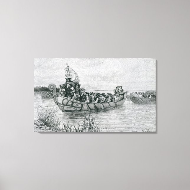 The Landing of Cadillac Canvas Print (Front)