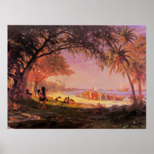 The Landing of Columbus by Albert Bierstadt Poster