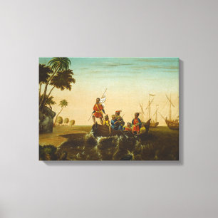 The Landing of Columbus, c.1837 (oil on canvas) Canvas Print