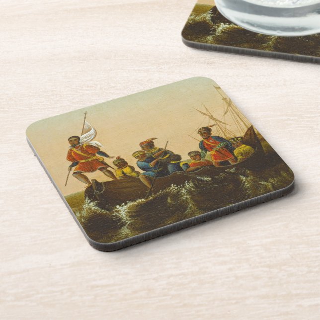 The Landing of Columbus, c.1837 (oil on canvas) Coaster (Left Side)