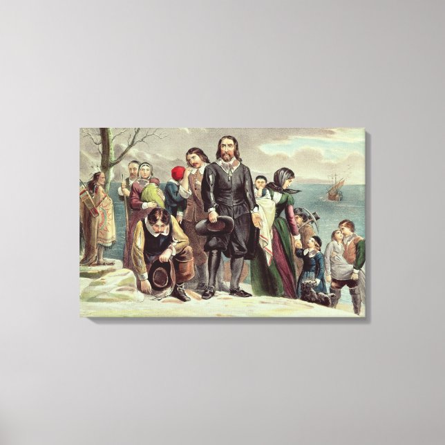 The Landing of the Pilgrims at Plymouth Canvas Print (Front)