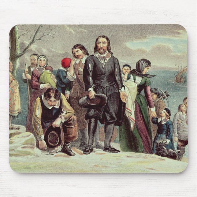 The Landing of the Pilgrims at Plymouth Mouse Mat (Front)