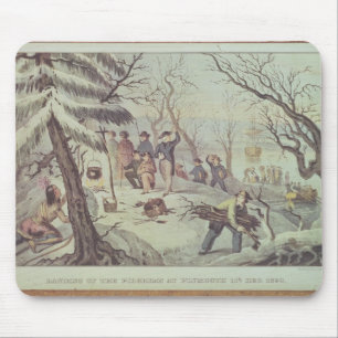 The Landing of the Pilgrims at Plymouth Mouse Mat