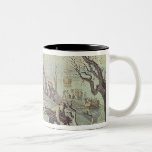 The Landing of the Pilgrims at Plymouth Two-Tone Coffee Mug