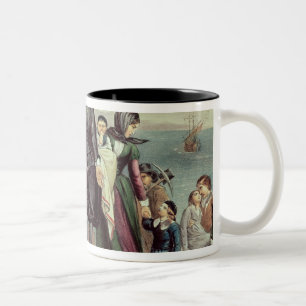 The Landing of the Pilgrims at Plymouth Two-Tone Coffee Mug