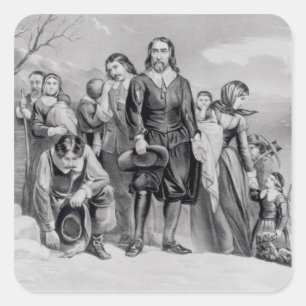 The Landing of the Pilgrims Square Sticker