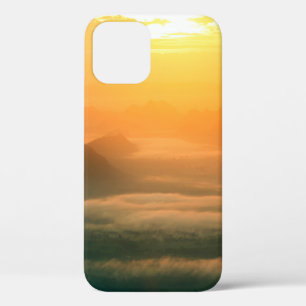 The landscape photo,  beautiful sea fog in morning iPhone 12 case