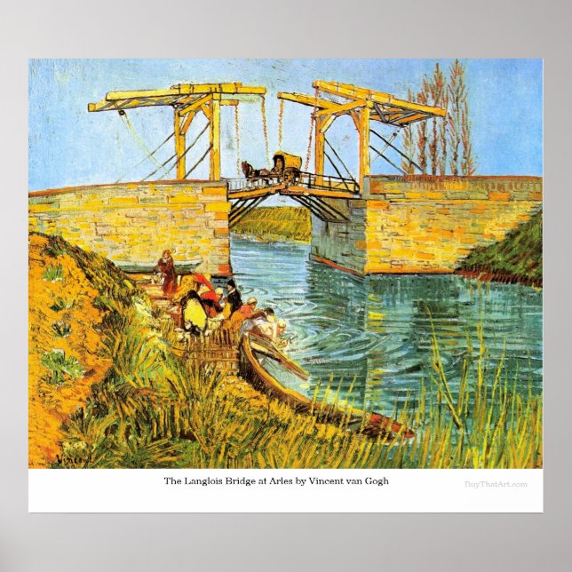 The Langlois Bridge at Arles by Vincent van Gogh Poster (Front)