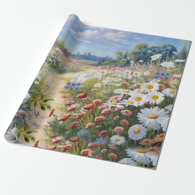 the Language of Flowers Wrapping Paper (Unrolled)