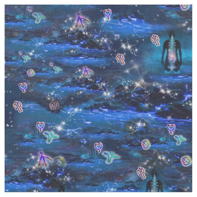 The Language of Light symbols Fabric (Close Up)