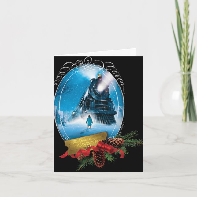 The Lar Express Holiday Framed Train Arrival T Shi Card (Front)