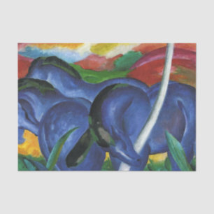 The Large Blue Horses by Franz Marc Tissue Paper