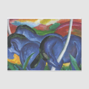The Large Blue Horses by Franz Marc Tissue Paper